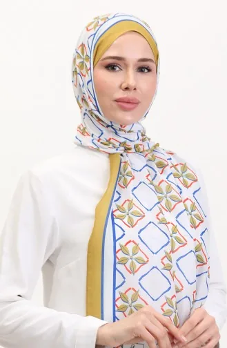 Desenli Soft Şal 70269-13 Hardal Saks