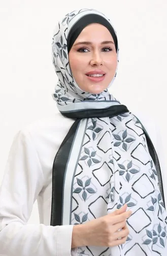 Patterned Soft Shawl 70269-15 Black Gray 70269-15
