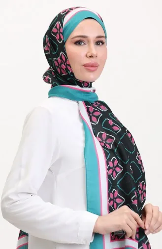 Desenli Soft Şal 70269-18 Çağla Yeşili Pembe