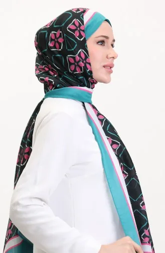 Desenli Soft Şal 70269-18 Çağla Yeşili Pembe