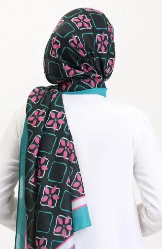 Desenli Soft Şal 70269-18 Çağla Yeşili Pembe