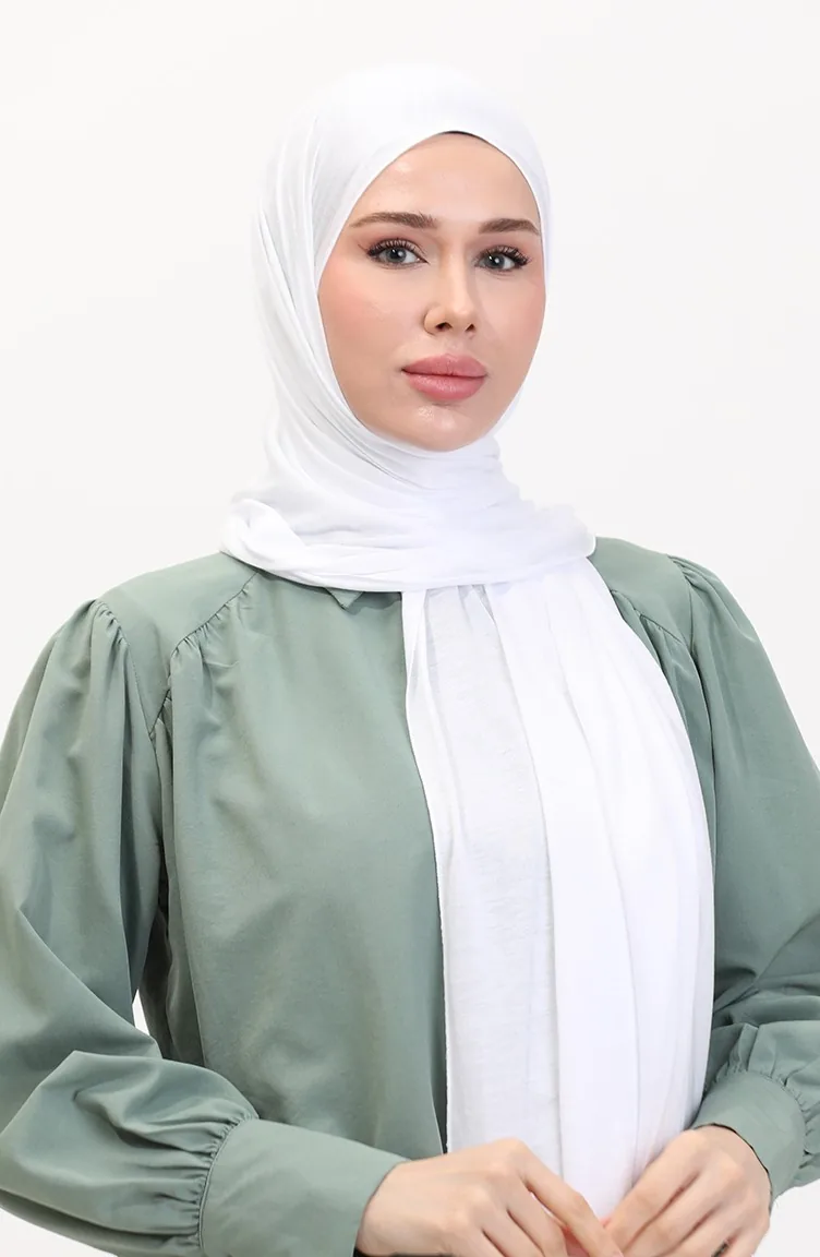 Châle En Viscose Peignée 70272-16 Blanc 70272-16