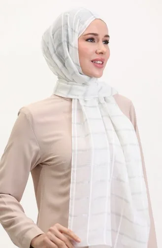 Simli Keten Şal 2072-02 Krem