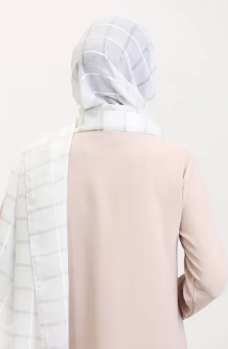 Simli Keten Şal 2072-02 Krem