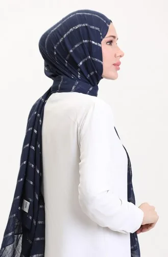 Glitzernder Leinenschal 2072-04 Marineblau 2072-04