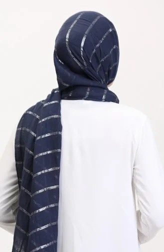 Glitzernder Leinenschal 2072-04 Marineblau 2072-04