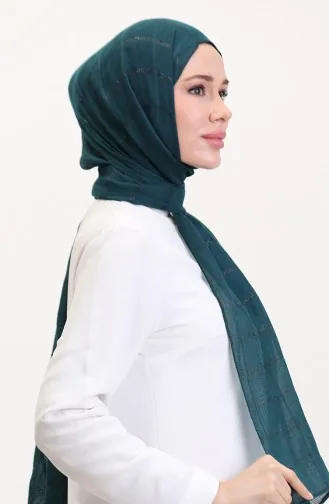 Simli Keten Şal 2072-07 Petrol