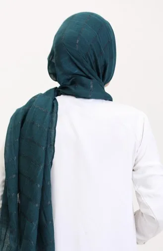 Simli Keten Şal 2072-07 Petrol