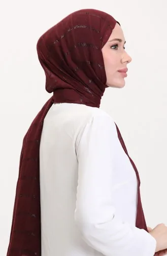 Glinsterende Linnen Sjaal 2072-08 Pruim 2072-08