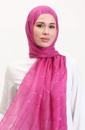 Simli Keten Şal 2072-11 Eflatun