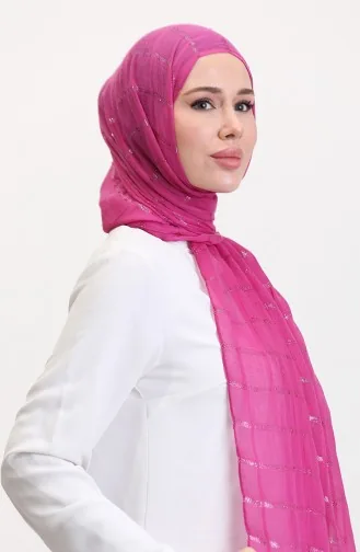 Simli Keten Şal 2072-11 Eflatun