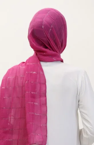 Simli Keten Şal 2072-11 Eflatun