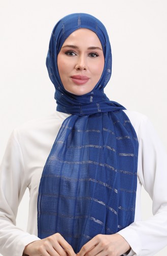 Simli Keten Şal 2072-13 Saks