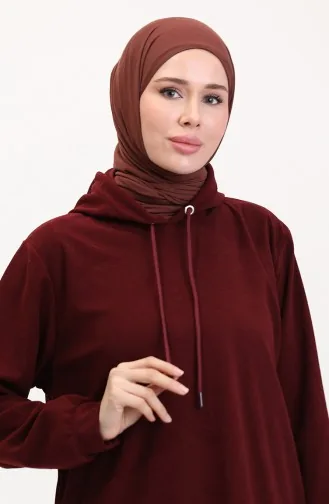 بدلة من قطعتين، بنطال وغطاء رأس، لون أحمر كلاريت 0566-03 0566-03