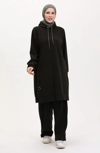Ensemble Deux Pièces Tunique à Capuche Et Pantalon 0566-04 Kaki 0566-04