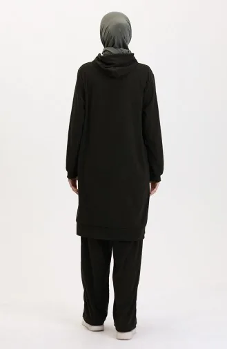 Ensemble Deux Pièces Tunique à Capuche Et Pantalon 0566-04 Kaki 0566-04