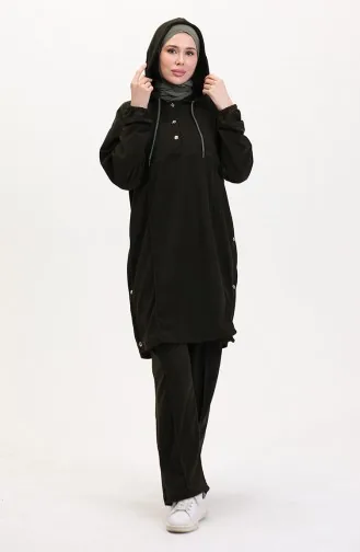 Ensemble Deux Pièces Tunique à Capuche Et Pantalon 0567-02 Kaki 0567-02