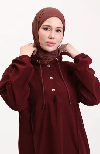 Ensemble Deux Pièces Tunique à Capuche Et Pantalon 0567-03 Bordeaux 0567-03