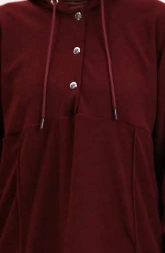 Ensemble Deux Pièces Tunique à Capuche Et Pantalon 0567-03 Bordeaux 0567-03