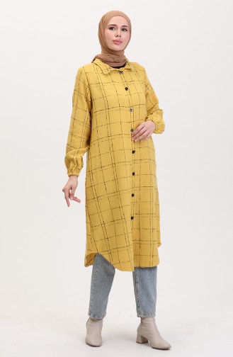 Tüvit Düğmeli Tunik 0564-02 Hardal