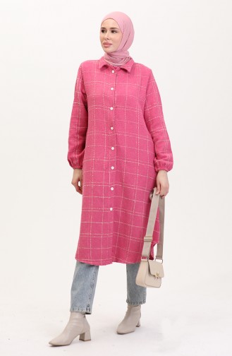 Tüvit Düğmeli Tunik 0564-03 Pembe
