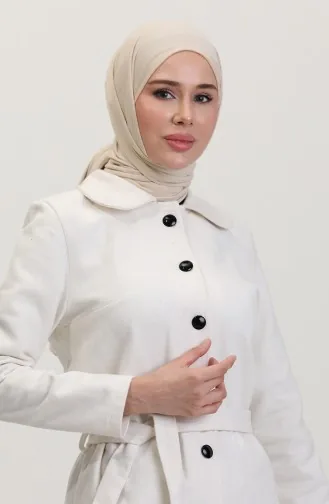 Kuşaklı Kaşe Kaban 5502-05 Ekru