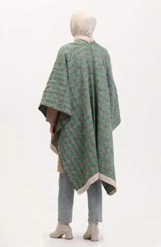 Poncho Shoulder Shawl 2005-01 Green Mink 2005-01