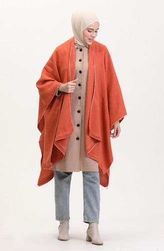 Brick Red Poncho 2018-01