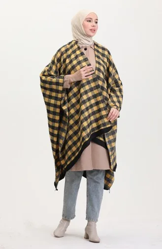 Poncho Châle Épaule 2021-01 Moutarde Noir 2021-01