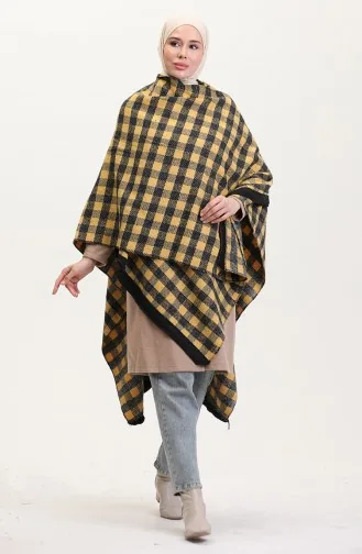 Poncho Châle Épaule 2021-01 Moutarde Noir 2021-01