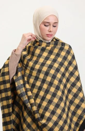 Poncho Châle Épaule 2021-01 Moutarde Noir 2021-01
