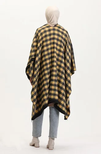 Poncho Châle Épaule 2021-01 Moutarde Noir 2021-01