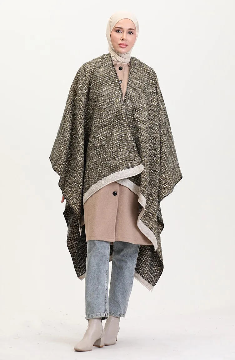 Poncho-schouderdoek 2022-01 Mosterdwit 2022-01