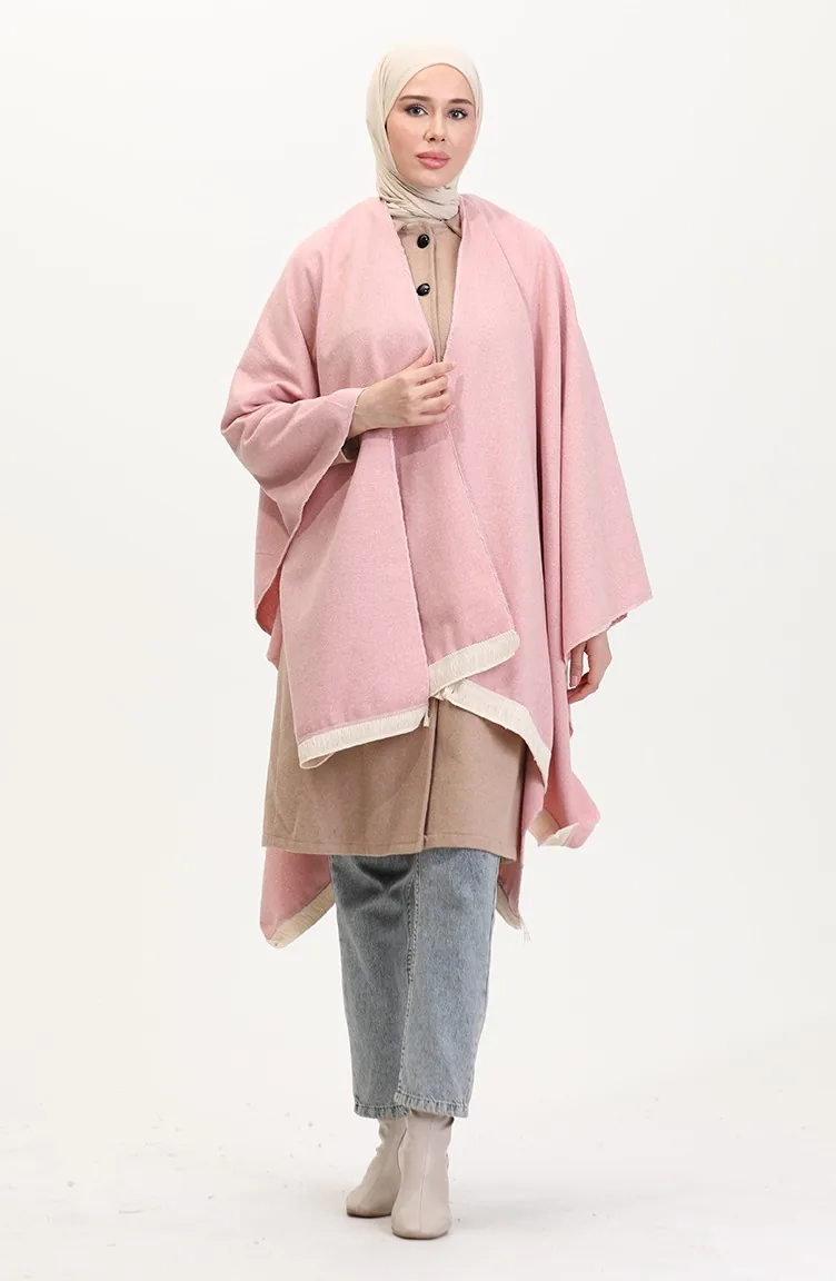 Poncho Mit Schulterschal 2023-01 Puder 2023-01