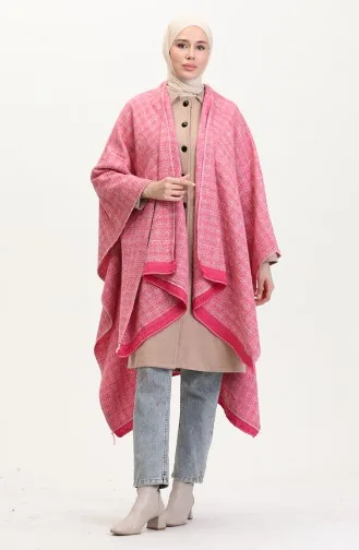 Poncho Shoulder Shawl 2024-01 Fuchsia 2024-01