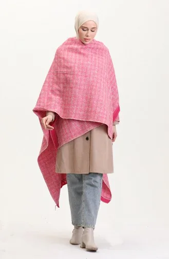 Poncho Shoulder Shawl 2024-01 Fuchsia 2024-01