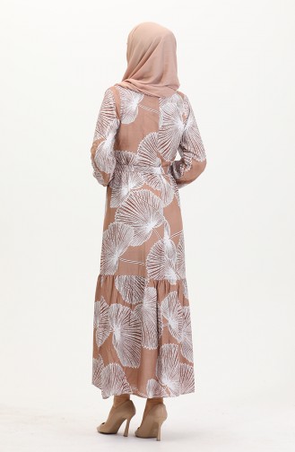 Milk Coffee Hijab Dress 0445-06