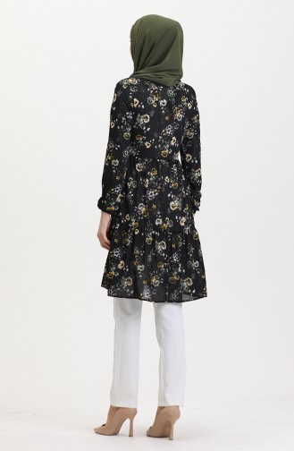 Çiçek Desenli Tunik 0701-03 Sarı