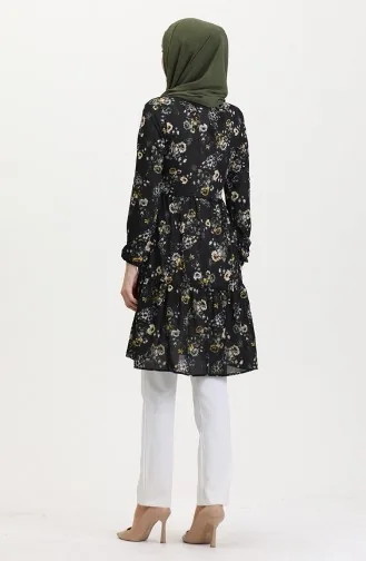 Çiçek Desenli Tunik 0701-03 Sarı