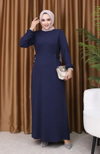 Pleated Dress 5110-07 Navy Blue 5110-07