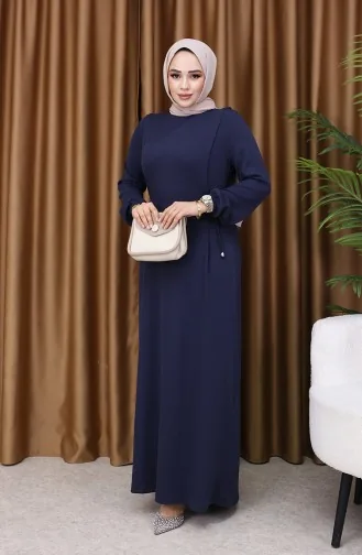 Pleated Dress 5110-07 Navy Blue 5110-07