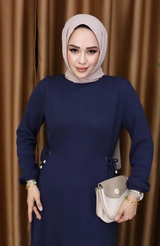 Pleated Dress 5110-07 Navy Blue 5110-07