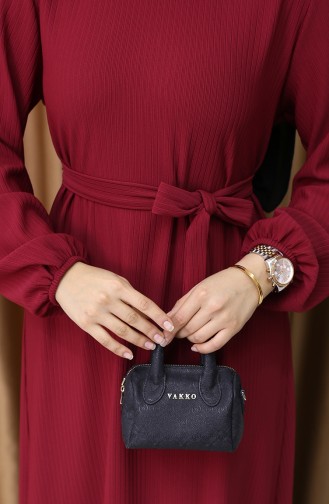 Claret Red Hijab Dress 5577-01