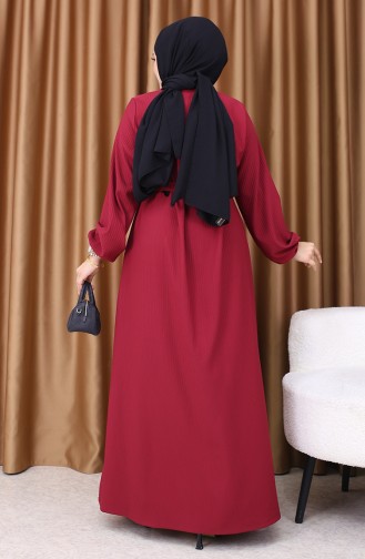 Claret Red Hijab Dress 5577-01