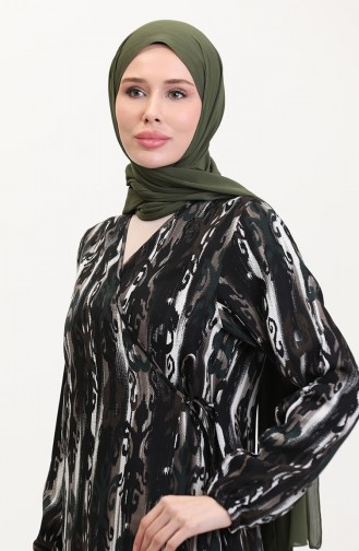 Yandan Bağlamalı Namaz Elbisesi 4483AB-01 Haki