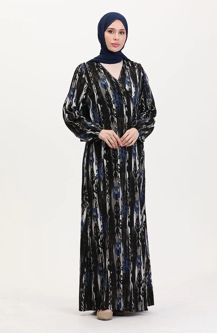 Side-Tie Prayer Dress 4483AB-04 Navy Blue 4483AB-04