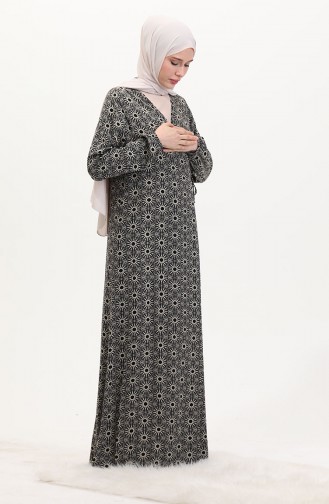 Yandan Bağlamalı Namaz Elbisesi 4483U-01 Siyah