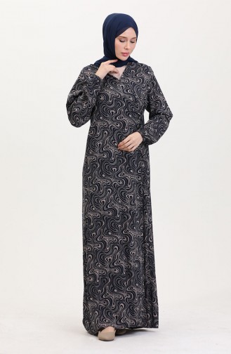Navy Blue Praying Dress 4483V-01
