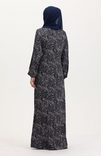 Navy Blue Praying Dress 4483V-01