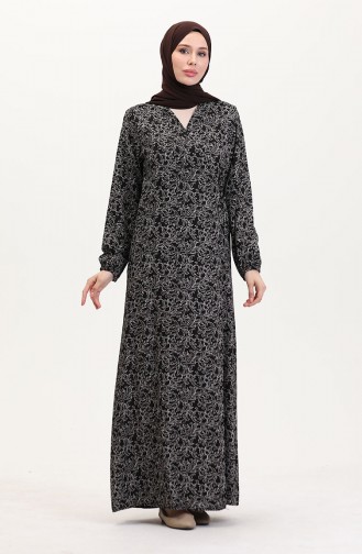 Yandan Bağlamalı Namaz Elbisesi 4483Y-01 Kahverengi